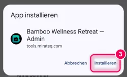 „Installieren“ tippen