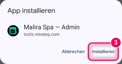 „Installieren“ tippen