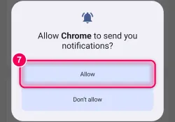 Tap „Allow“ once more