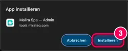 „Installieren“ bestätigen