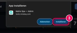 „Installieren“ bestätigen