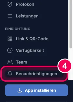 „Benachrichtigungen“ öffnen