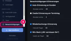 „Benachrichtigungen“ öffnen