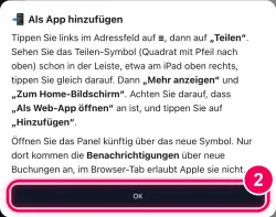 „OK“ tippen