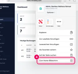 „Zum Home-Bildschirm“ tippen