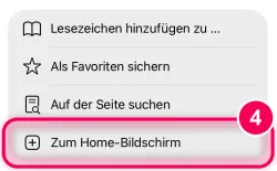 „Zum Home-Bildschirm“ tippen