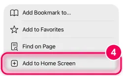 Tap „Add to Home Screen“