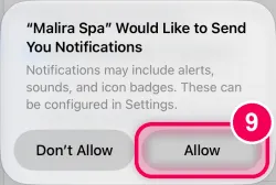 Tap „Allow“