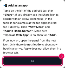 Tap „OK“