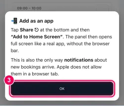 Tap „OK“