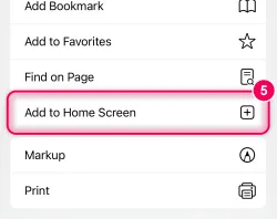 Tap „Add to Home Screen“