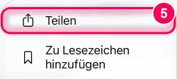 „Teilen“ tippen