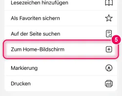 „Zum Home-Bildschirm“ tippen
