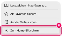„Zum Home-Bildschirm“ tippen