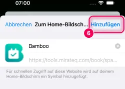 „Hinzufügen“ tippen