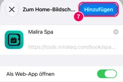 „Hinzufügen“ tippen