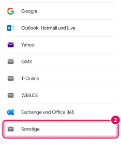 „Sonstige“ wählen