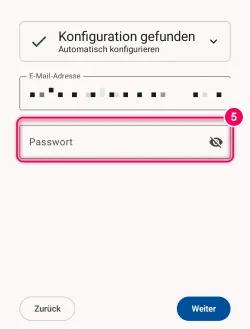 Passwort eingeben – fertig