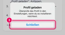 „Schließen“ tippen