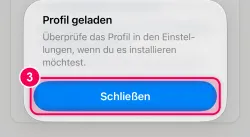 „Schließen“ tippen