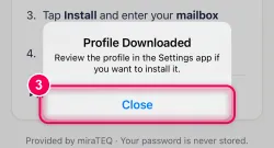 Tap “Close”