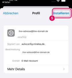 Oben rechts „Installieren“ tippen