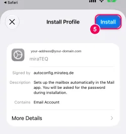 Tap “Install” at the top right