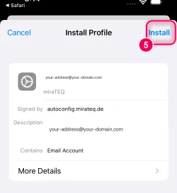 Tap “Install” at the top right
