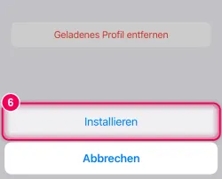 Nochmals „Installieren“ tippen