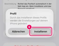Nochmals „Installieren“ tippen