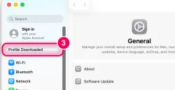 Open System Settings, click “Profile Downloaded”