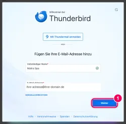 Name und E-Mail-Adresse eintragen