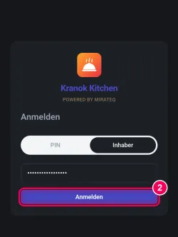 Passwort eingeben und anmelden
