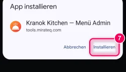 „Installieren“ bestätigen
