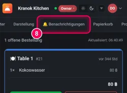 „Benachrichtigungen“ öffnen