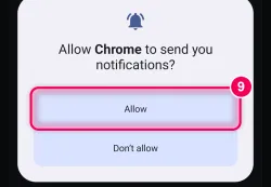 Tap 'Allow' again