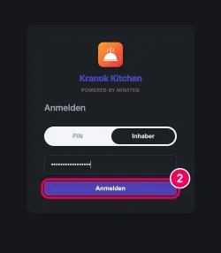 Passwort eingeben und anmelden