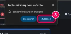 „Zulassen“ klicken