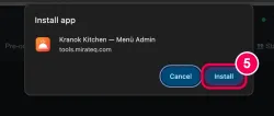 Confirm with 'Install'