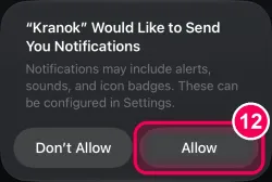 Tap 'Allow'