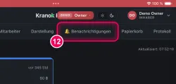 „Benachrichtigungen“ öffnen