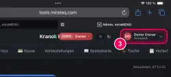 Ihren Namen oben rechts antippen