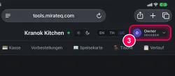 Ihren Namen oben rechts antippen