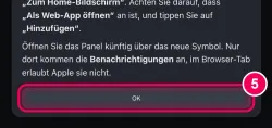 „OK“ tippen