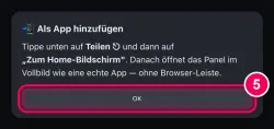 „OK“ tippen