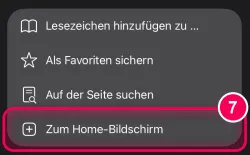 „Zum Home-Bildschirm“ tippen