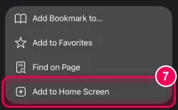 Tap 'Add to Home Screen'