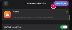„Hinzufügen“ tippen