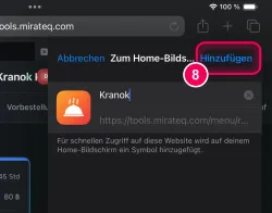„Hinzufügen“ tippen