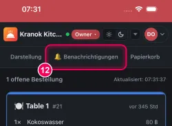„Benachrichtigungen“ öffnen